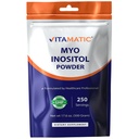 Vitamatic Myo-Inositol Powder 2000 mg per Serving | 500 g (250 Servings) | Pure Powder | No Sugar | No Fillers | Non-GMO | Dietary Supplement