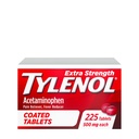Tylenol Extra Strength Pain Reliever & Fever Reducer, Round Coated Tablets, 500 mg Acetaminophen Pain Relief Pills for Headache, Toothache & Minor Arthritis Pain, 225 ct