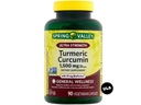 Spring Valley, Turmeric Curcumin, 1500 mg, Ultra Strength General Wellness Dietary, Curcumin Supplements, Vegetarian, 90 Count Bundle with VLS Sticker