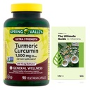 Generic Spring Valley Ultra Strength Turmeric Curcumin Dietary Supplement (Turmeric Curcumin 1,500 mg, 90 Capsules) + Exclusive Vitamax Vitamin Guide (2 Items)
