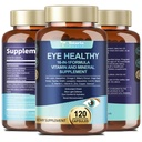 AREDS 2 Eye Vitamins and Mineral Bilberry Extract Omega-3, Eye Vitamin for Seniors Macular Health and Dry Eye, Eye Vitamins Lutein and Zeaxanthin Support Eye Strain & Hydration (120 Capsules)