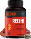 FreshCap Mushrooms Ayurvedic Premium Organic Reishi Capsules - 14:1 Fruiting Body Extract with 27% Beta-Glucans - 3rd-Party Tested Nootropic for Calm, Balance and Stress Support (60 Servings)