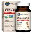 Garden of Life Organic Ashwagandha Supplement with Probiotics & Ginger - Stress, Mood & Energy Support, Vegan, Gluten Free, Non GMO, 2 Month Supply, 60 Tablets