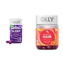 OLLY Ultra Strength Sleep Softgels and Heavenly Hair Gummy Supplement Bundle - 60 Count Each