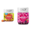 OLLY Adult Multivitamin Gummy with Probiotics, 1 Billion CFUs, 70 Gummies Immunity Elderberry Gummy, 45 Gummies