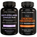 Vital Vitamins Multi Collagen Complex Plus 150 ct + Creatine Monohydrate Capsules 120 ct