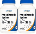 Nutricost Phosphatidylserine 400mg, 120 Capsules - Soy Free, 30 Servings, Vegetarian Friendly, Non-GMO, Gluten Free (Pack of 2)