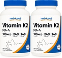 Nutricost Vitamin K2 (MK4) 240 Capsules (100mcg) - Gluten Free and Non-GMO (Pack of 2)