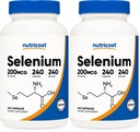 Nutricost Selenium 200mcg, 240 Vegetarian Capsules, Non-GMO, Gluten Free L-Selenomethionine (Pack of 2)