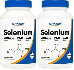Nutricost Selenium 200mcg, 240 Vegetarian Capsules, Non-GMO, Gluten Free L-Selenomethionine (Pack of 2)