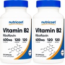 Nutricost Vitamin B2 (Riboflavin) 400mg, 120 Capsules - Gluten Free, Non-GMO (Pack of 2)