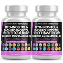 Myo-Inositol & D-Chiro Inositol 2050mg Fertility Supplement 40:1 Ratio - Prenatal Vitamins for Women with Ashwagandha Maca Root Vitex Chasteberry Iron DHA Folic Acid DIM Zinc - 2Pack