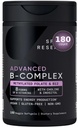 Sports Advanced B-Complex with Methylated Folate & B12-3 Month-Supply - Vegan, Gluten Free, Non-GMO Energy - 180 Count + Exclusive Vitamin Guide Adv