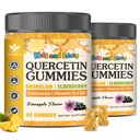 Quercetin Gummies with Bromelain for Adults & Kids - 800mg Quercetin with Bromelain, Elderberry, Vitamin C, D3 - Immune, Seasonal Wellness Support - Sugar Free, Vegan, Pineapple Flavor, 60 Ct (2 Pack)