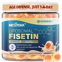 Liposomal Fisetin 200mg & Resveratrol Complex 500mg Liquid Gummies - Longevity & Cell Renewal Support - 98% High Purity Fisetin,Trans-Resveratrol Quercetin Luteolin with Vitamins C & E, 1-A-Day, 60Cts