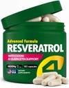 Resveratrol Supplement 1800mg with CoQ10 & Quercetin Support – Vitamin E & C (Calcium Ascorbate) – Antioxidant for Enhanced Energy, Heart Health & Healthy-Aging Support Trans Resveratrol 180 Capsules
