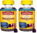Nature Made Time Release Melatonin 3mg Gummies,100% Drug Free Sleep Aid for Adults,60 Melatonin Gummies,60 Day Supply,(Pack of 2)