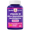 Vitamin B1 500mg with Benfotiamine, 120* Capsules - Fat & Water Soluble Thiamine B1 Supplement-Non-GMO, No Gluten- - Third Party Tested