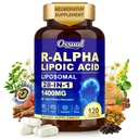 R Alpha Lipoic Acid 1400mg Neuropathy Supplements, 28-in-1 Stabilized ALA Supplements with L-Carnitine, NAC & Benfotiamine, R-ALA Supplement Antioxidant for Nerve, Brain, Energy丨Vegan, 120 Capsules
