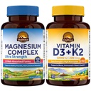 Vitalitown Ultra Magnesium & Vitamin D3 K2 Bundle (Pack of 2) | 10 in 1 Magnesium Complex & 10000 IU D3, MK-7 | for Bone Muscle Heart Sleep Teeth & Immune| 90 Mag Capsules & 90 D3 Softgels