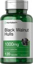 Horbaach Black Walnut Hulls Capsules | 120 Count | Herbal Supplement | Non-GMO & Gluten Free