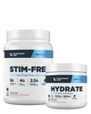Transparent Labs Stim-Free Pre-Workout Powder (30 Servings, Strawberry Lemonade) & Hydrate Electrolytes Powder (40 Servings, Peach Mango)