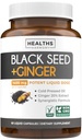 Cold-Pressed Black Seed Oil Capsules - Vegan Non-GMO Nigella Sativa Black Seed Oil Supplement with Ginger Extract for Wellness & Digestive Health Support - Gingerol & Thymoquinone-Rich (1 Month)