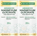 Nature's Bounty Calm Magnesium Glycinate Supplement - High Absorption Magnesium for Relaxed Mood, Heart & Bone Health, 90 Capsules (Pack of 2)