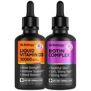 Liquid Biotin & Vitamin D3 Drops – Advanced Hair, Skin, Nail & Bone Support Bundle for Women & Men – Extra Strength Biotin, Collagen & Keratin with Vitamin D3 for Immunity, Teeth & Muscle Health