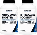 Nutricost Nitric Oxide Booster 2250mg, 180 Capsules - 750mg Per Casule, 60 Servings - Gluten Free and Non-GMO (Pack of 2)