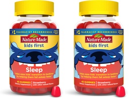 Nature Made Kids First Sleep Melatonin Gummies,100% Drug-Free Sleep Aid,Kids-Sleep Gummies for Restful-Sleep,45 Count (Pack of 2)