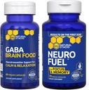 NATURAL STACKS NeuroFuel Nootropic + GABA Brain Food Bundle - Υποστηρίζει τη μνήμη, χαλάρωση & εστίαση* - 135 κάψουλες