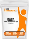 BulkSupplements.com GABA Powder - Gamma Aminobutyric Acid, GABA Supplement, Amino Acid Supplement - Χωρίς γλουτένη, 750mg ανά Σερβίρισμα, 500g (1.1 lbs) (Συσκευή των 1)