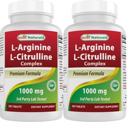 Best Naturals L- Arginine L- Citrulline Complex 1000 mg 250 δισκία (250 Count (Pack of 2))