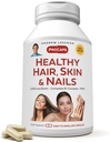 ANDREW LESSMAN Healthy Hair, Skin and Nails 120 Capsules - 5000 mcg High Bioactivity Biotin, B-Complex. Promotes Beautiful Skin, Strong Nails. No Additives Hair Growth Vitamins Biotin Supplement