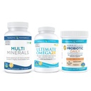 Nordic Naturals Starter Pack - Multi Minerals, Ultimate Omega 2X, Nordic Flora Probiotic Daily