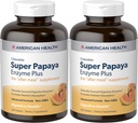 American Health Super Papaya Enzyme Plus Chewable Tablets, Natural Papaya Flavor - Προάγει την Απορρόφηση και την Απορρόφηση των θρεπτικών συστατικών, Περιέχει Papain & Άλλα Ένζυμα - 360 Count - Pack of 2