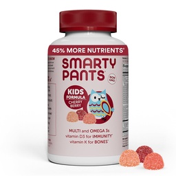 SmartyPants Kids Multivitamin Gummies: Omega 3 Fish Oil (EPA/DHA), Vitamin D3, C, Vitamin B12, B6, A, K & Zinc για την ανοσοποιητική υποστήριξη, Biotin, Grape, Cherry & Berry Flavors, 120 Count (30 Day Supply)