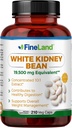 FineLand White Kidney Bean Extract 10:1 – 19.500 mg Ισοδύναμο ανά Σερβίρισμα, 210 κάψουλες Vegan – Υποστηρίζει Μεταβολισμός & Digestive Comfort – Μη ΓΤΟ, Κατασκευασμένο στις ΗΠΑ