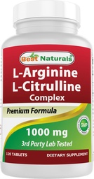 Best Naturals Arginine Citruline Complex 1000 Mg 120 δισκία