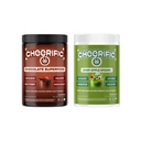 Dark Chocolate + Crisp Apple Greens Superfood Powder Bundle - 17 & 20+ Organic Superfoods + Prebiotics & Probiotics - Keto Friendly, Vegan, Gluten Free, Non-GMO - 2X 30 Day Supply