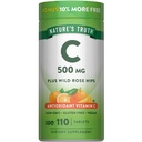 Nature's Truth Vitamin C with Rose Hips 500 mg | 110 Tablets | Vegan, Non-GMO & Gluten Free Supplement
