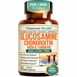 Glucosamine Chondroitin MSM – Joint Support Supplement for Women and Men with Glucosamine Sulfate 1500 mg, Chondroitin and MSM – for Cartilage, Joint Health and Flexibility – 90 Tablets