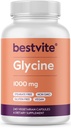 BESTVITE Γλυκίνη 1000mg ανά καψάκιο (240 κάψουλες χορτοφαγικής) - Δεν Stearates - Vegan - Μη ΓΤΟ - Χωρίς γλουτένη