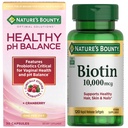 Nature's Bounty Bundle of Biotin Hair Skin and Nails Vitamins, Supports Healthy Hair, Skin and Nails, 10,000 mcg, 120 Softgels (Pack of 1), Healthy pH Balance, 30 Count