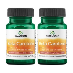 Swanson Beta-Carotene (Vitamin A) 25000 Iu (7500 mcg) 100 Sgels (2 Pack)