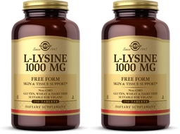 Solgar L-Lysine 1000 mg, 250 Tablets - Enhanced Absorption and Assimilation - Promotes Integrity of Skin and Lips - Collagen Support - Amino Acids - Non-GMO, Vegan, Gluten Free-250 Servings(Pack of 2)