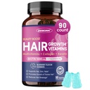 ZEBORA Hair Growth Vitamins with Biotin, Keratin & Collagen - Biotin Gummies with Beauty Support Blend for Hair, Skin & Nails - Vegan Hair Vitamins for Women & Men - 90 Blueberry Gummies, Non-GMO