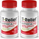 T- Relief Extra- Strength Arnica +12 Natural Relieving Actives for Back Pain Joreness Muscle Aches & Stiffness, Whole Body Fast-Active Relief for Women & Men - 100 Tablets (2 Pack)