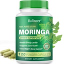 Moringa Capsules, Pure Moringa Leaf Powder Natural Green Antioxidant Superfood, High Potency Nutrient for Energy, Skin Health, Gut Health Supports, 120 Vegan Capsules